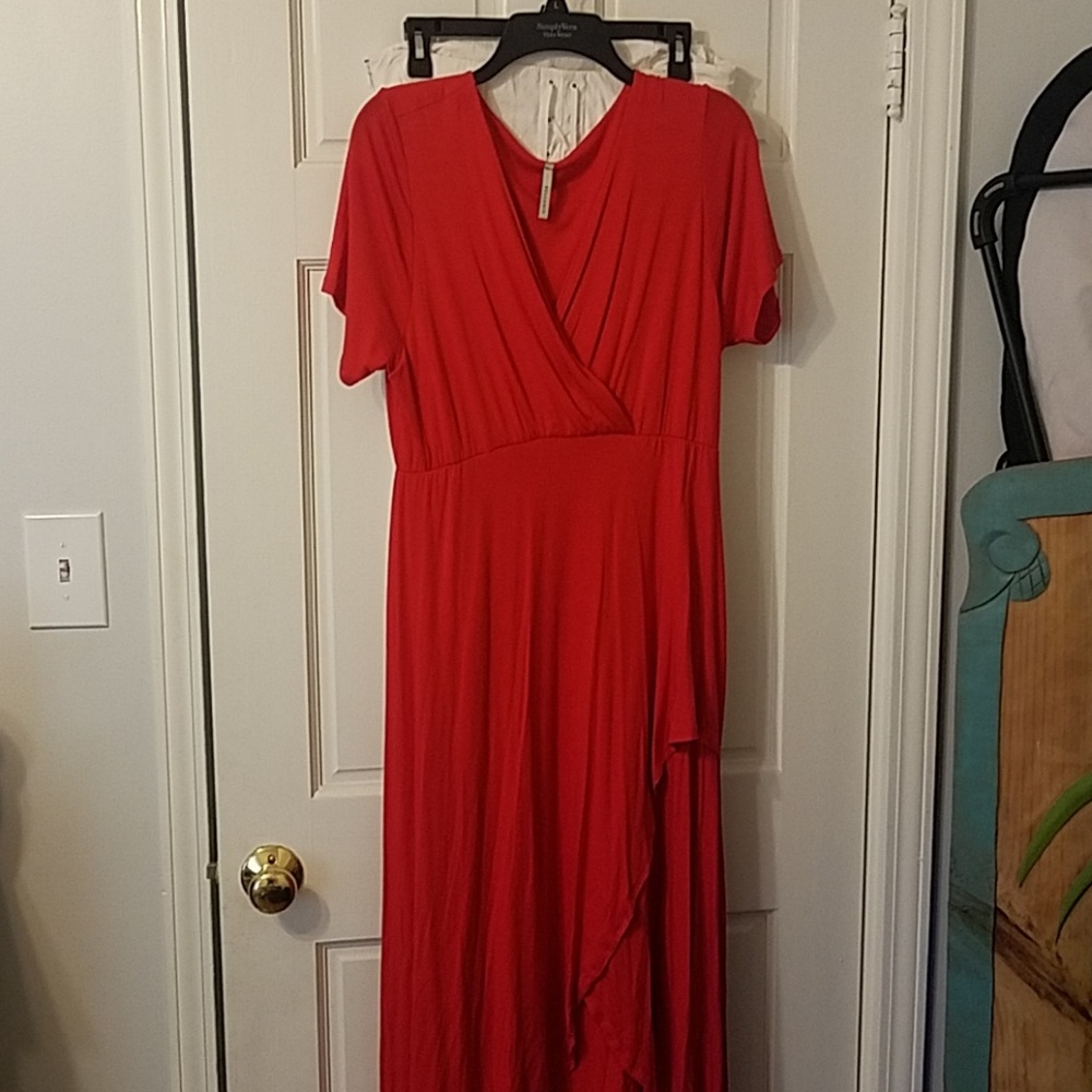 Bellamie red high-low dress